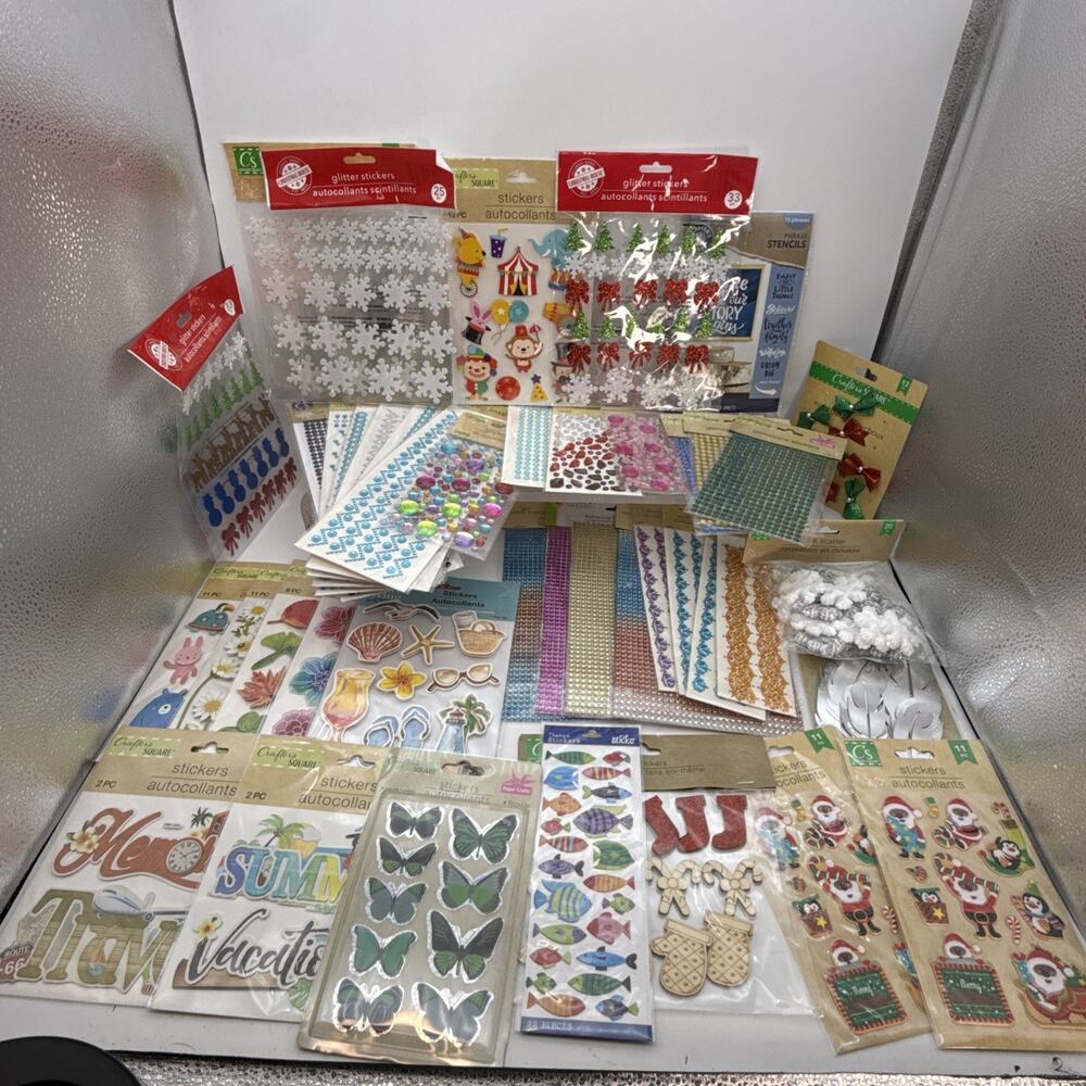 HugeLot Crafter’s Square + Stickers New Unopened Packages Mixed Scrapbook Craft